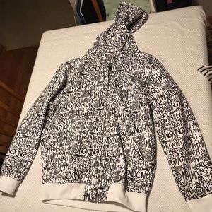 Champs black and white zip up hoodie.